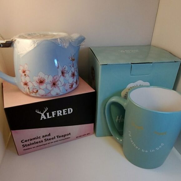 NIB Alfrex Ceramic Teapot & Mug - Picture 1 of 6